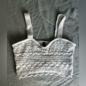 Crocheted tank top.